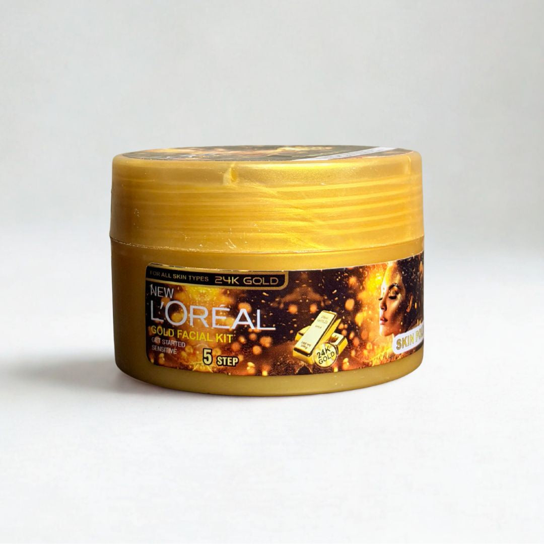 L'Oréal 24K Gold Facial Kit – 6 Step Professional Glow Treatment