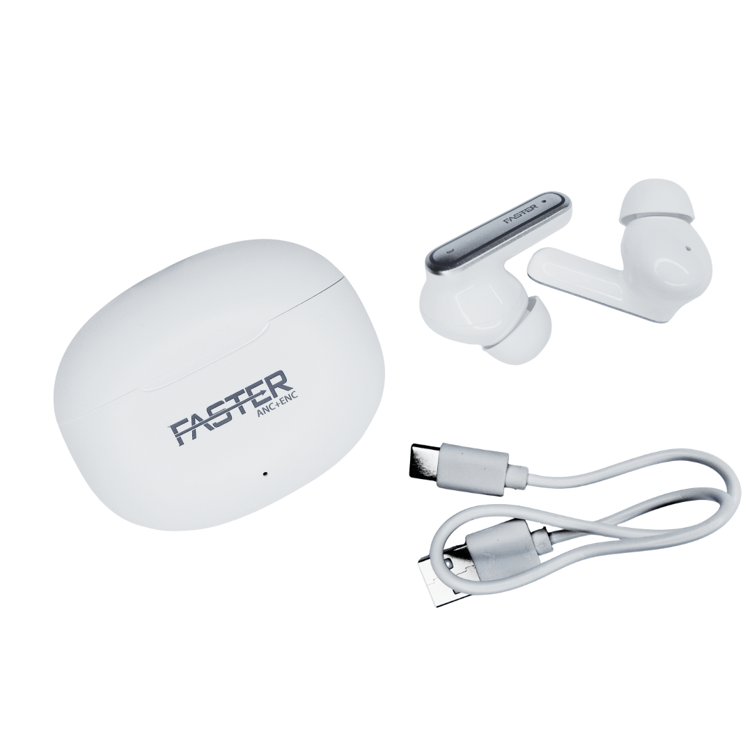Faster QuestX FBT - 440 ANC + ENC Earbuds (28dB Noise Reduction, Quad Mic, Bluetooth 5.3, 10mm Drivers, IPX4 Waterproof, Fast Charging) - Zenty Tech
