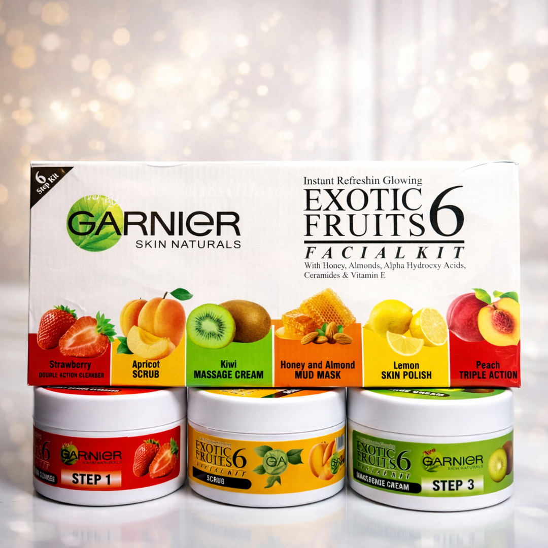 Garnier Skin Naturals Exotic Fruits Facial Kit – 6 Step Instant Glowing Skin Treatment