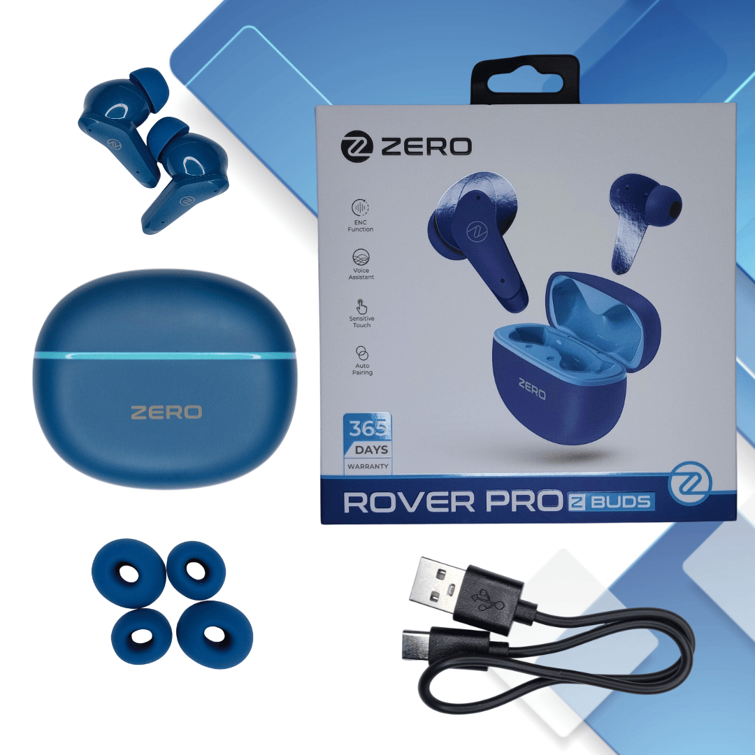 ZERO Rover Pro Earbuds – ENC Calling, Deep Bass Sound, Auto Pairing, Sensitive Touch, Long Battery TWS (365 Days Warranty) - Zenty Tech