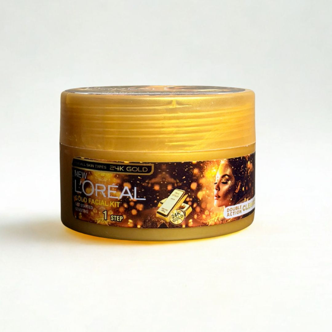 L'Oréal 24K Gold Facial Kit – 6 Step Professional Glow Treatment