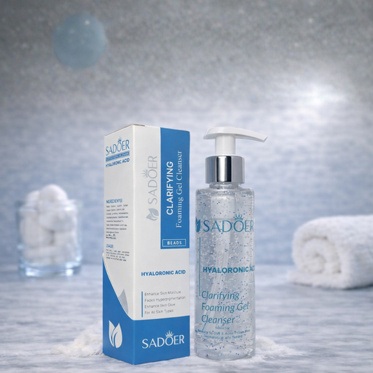 SADOER Hyaluronic Acid Clarifying Foaming Gel Cleanser – Hydrating Deep Clean Face Wash