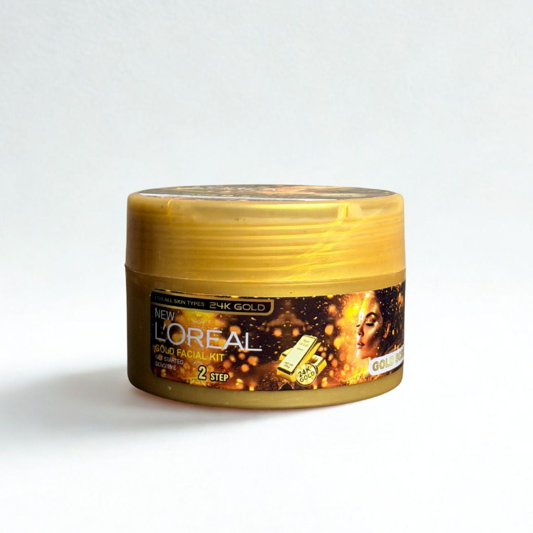 L'Oréal 24K Gold Facial Kit – 6 Step Professional Glow Treatment