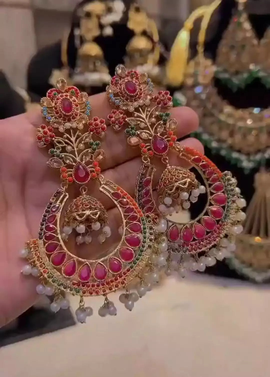 Norratan earrings - Pink