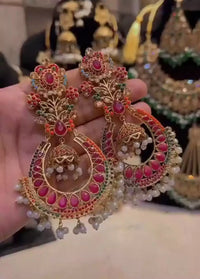 Norratan earrings - Pink