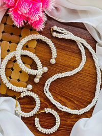 Royal pearl maala set - White
