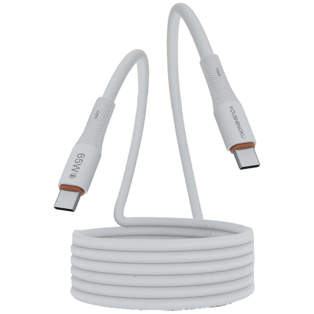 Youshengku 65W Type - C to Type - C Silicone Fast Charging Cable | K - 130 | 1M | Ultra - Durable & Baby Safe - Zenty Tech
